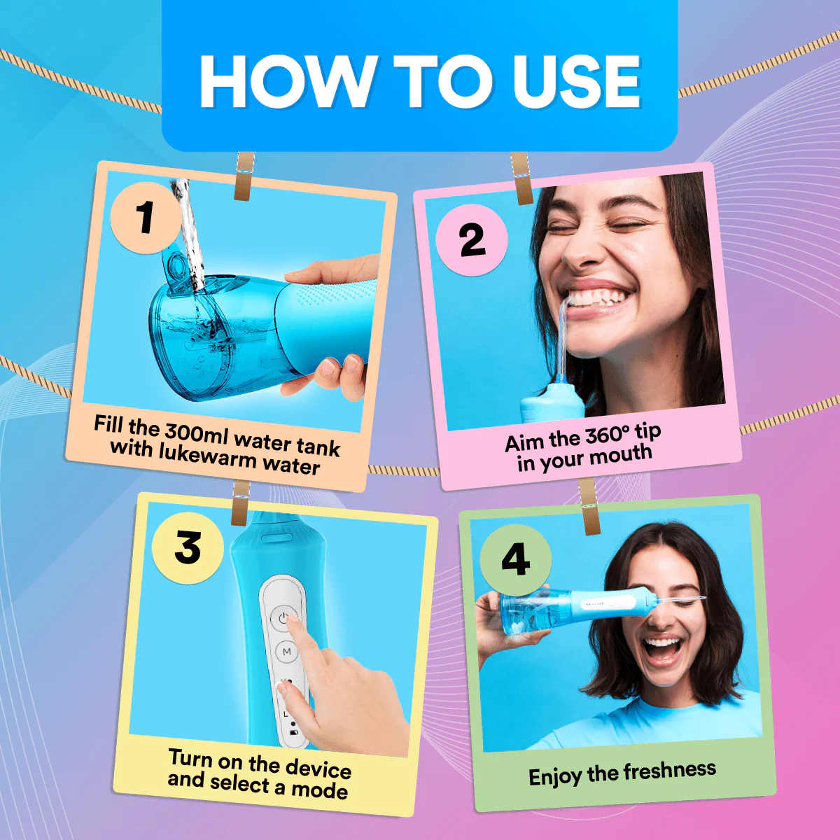 Dental Wireless 4 in 1 Water Flosser DP12 - Image 18